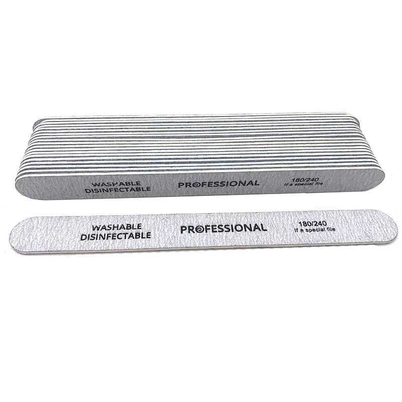 100Pcs Professional Nail Files 100/180/240 Grinding Polishing Manicure Pedicure Double-sided Nail Buffers Tool Lixas Para Unhas