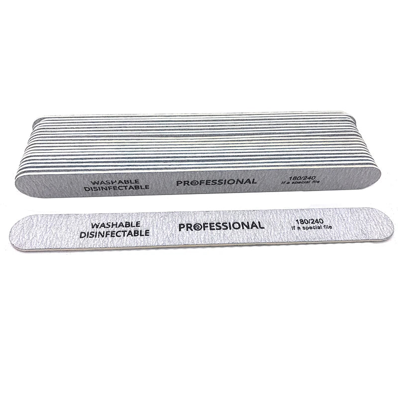 100Pcs Professional Nail Files 100/180/240 Grinding Polishing Manicure Pedicure Double-sided Nail Buffers Tool Lixas Para Unhas