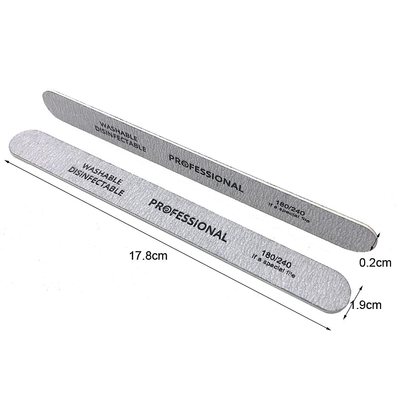 100Pcs Professional Nail Files 100/180/240 Grinding Polishing Manicure Pedicure Double-sided Nail Buffers Tool Lixas Para Unhas