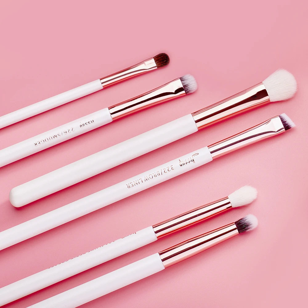 Jessup Makeup Brushes Kit 15Pcs Pearl White/Rose Gold pinceaux maquillage Cosmetis Tools Eyeliner Shader Concealer Pencil T217