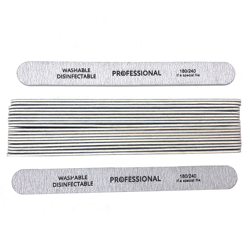 100Pcs Professional Nail Files 100/180/240 Grinding Polishing Manicure Pedicure Double-sided Nail Buffers Tool Lixas Para Unhas