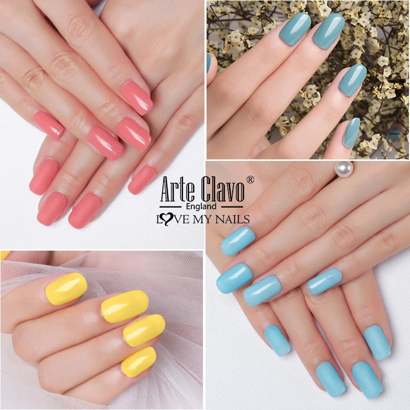 Arte Clavo 8ml Pure Colors Series Gel Nail Polish White Black Nude UV/LED Soak Off Gel Polish Lacquer Nail Art Manicure Varnish