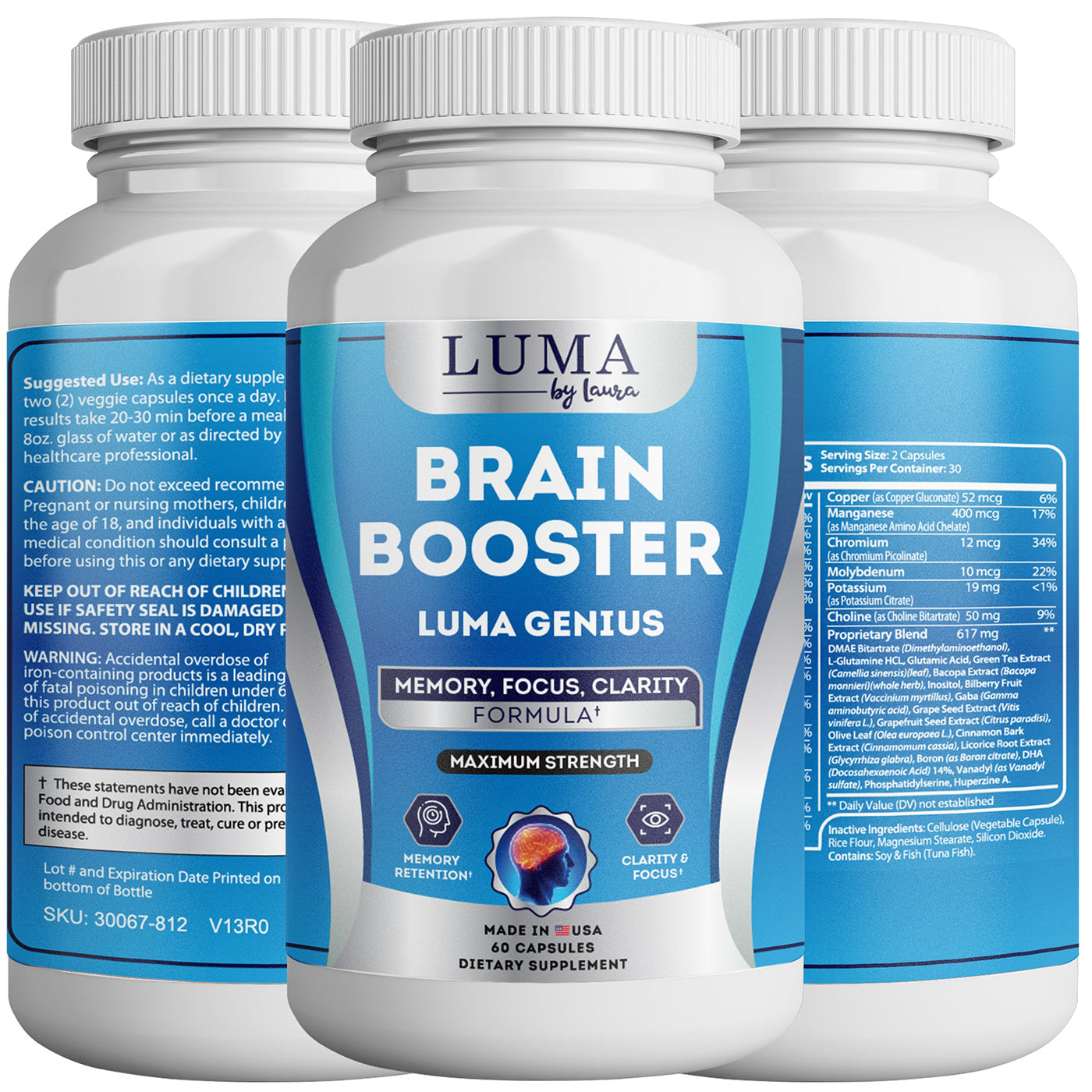 Luma Genius Brain & Focus, Memory, Mood, Clarity Nootropic Supplement