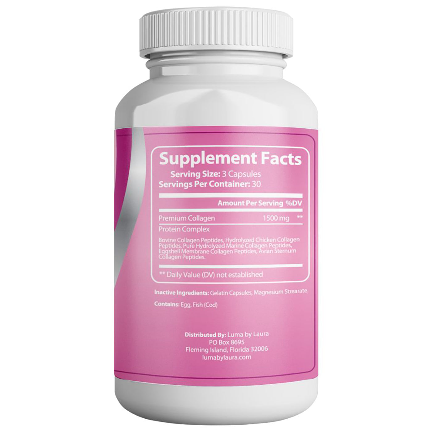 Luma Collagen Peptides Types I, II, III, V, X 1500mg Pills Anti-Aging