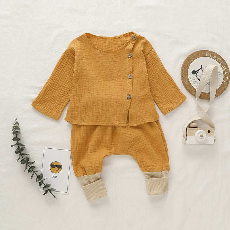 Cotton Long Sleeve Baby Set