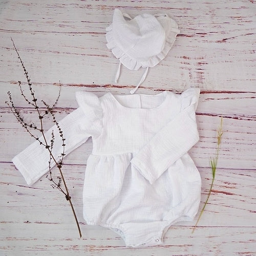 Cotton Newborn Onesie and Bonnet Set