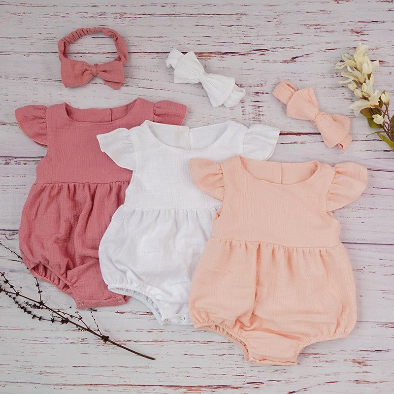 Cotton Newborn Onesie and Bonnet Set