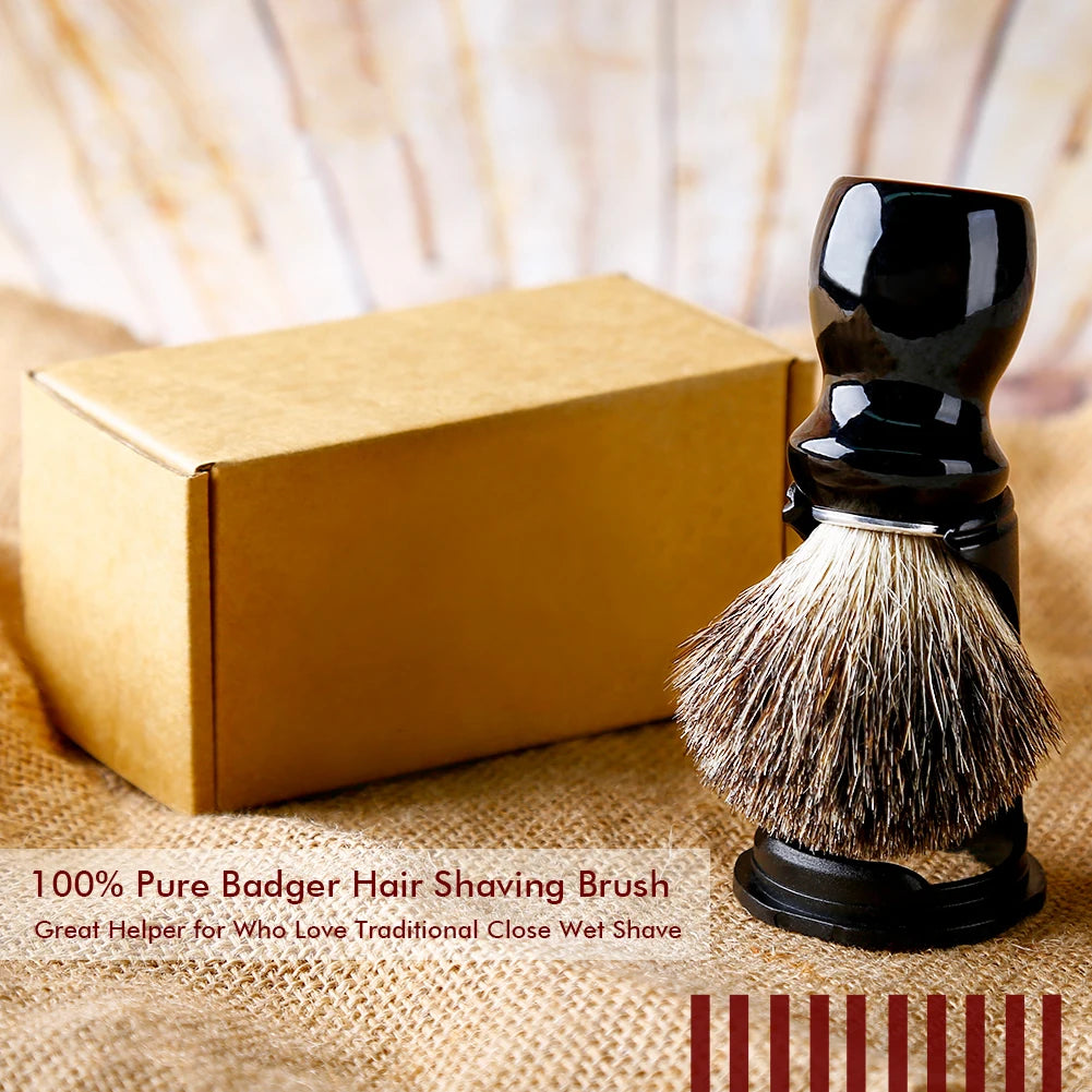 Shaving Brush Pure Badger Hair Shave Brush Wood Handle Holder Traditional Shaving Brush Handle Knot 25mm for Men