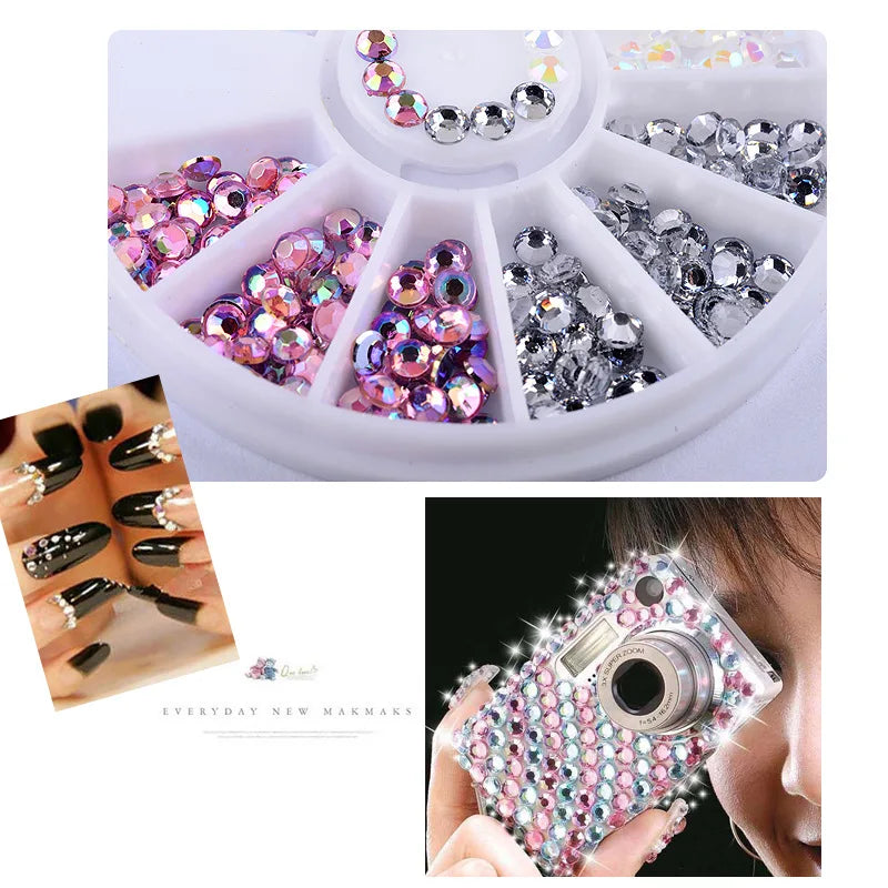 1 Box Colorful 3D Jelly AB Acrylic Wheel Nail Stickers Decoration DIY Nail Art Tips Jewelry Rhinestones Manicure Tools