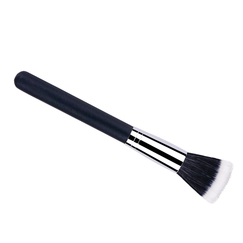 RANCAI 1pcs Full Size Powder Brush Blusher Contour Skin Care Black Fiber Stippling Brush Cosmetic Make Up Beauty Tools