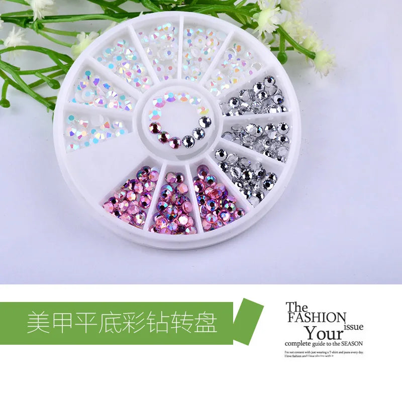 1 Box Colorful 3D Jelly AB Acrylic Wheel Nail Stickers Decoration DIY Nail Art Tips Jewelry Rhinestones Manicure Tools