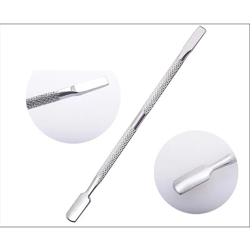 4pcs/lot Cuticle Pusher Steel Cuticle Remover Metal Double Sided nagelriem pusher set Nail Care Tools Dead Skin quita cuticula