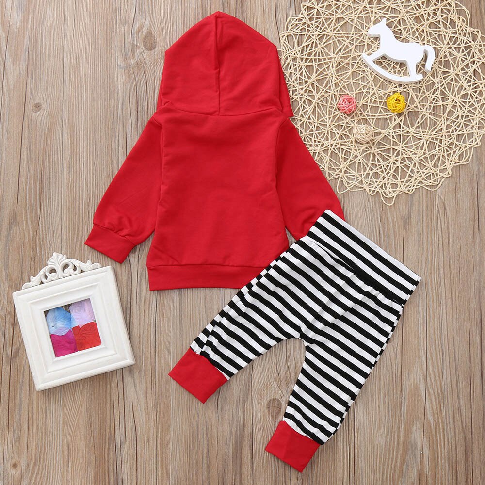 2PCS Toddler Baby Girls Long Sleeve Stripe Print