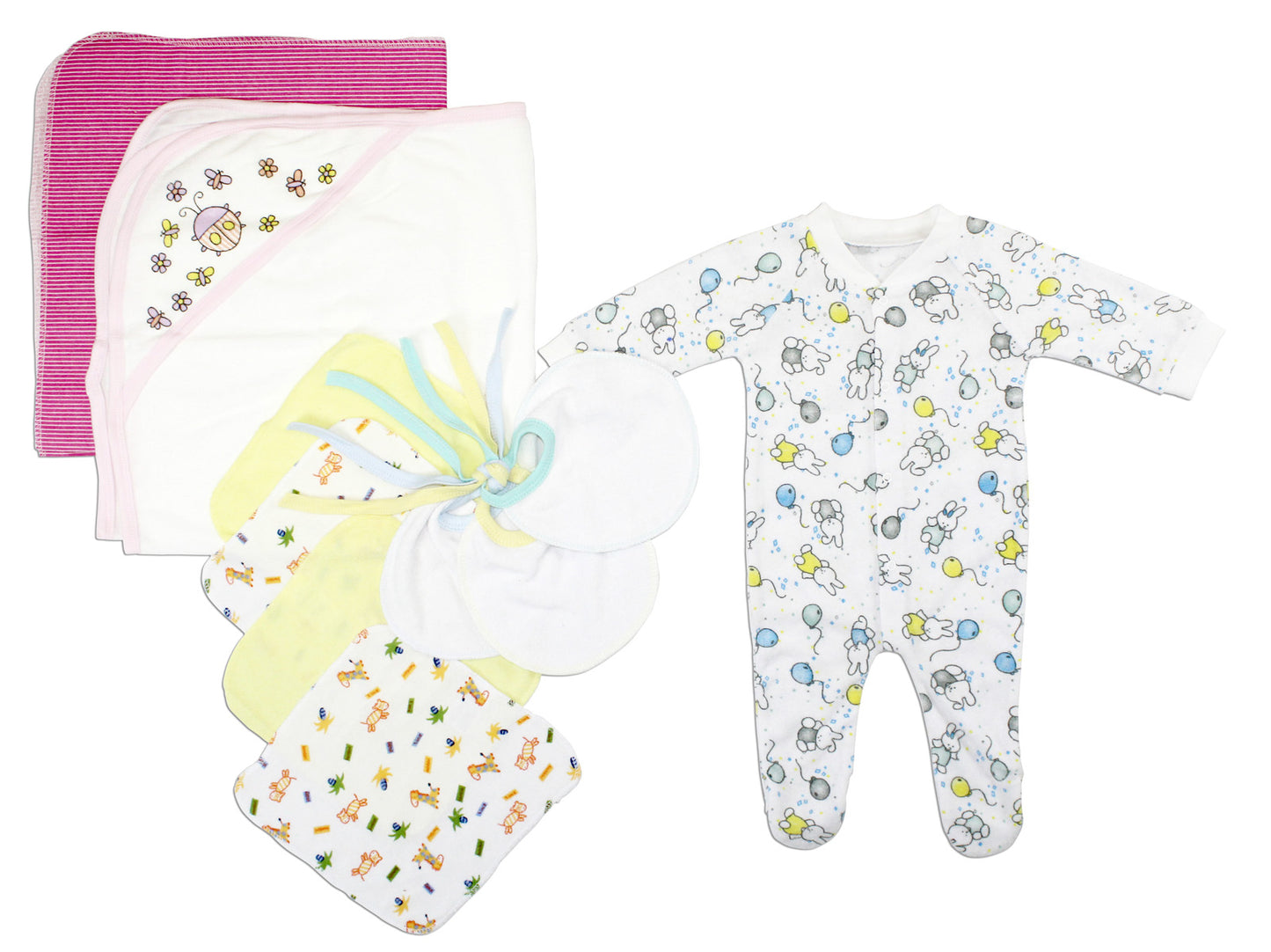 Bambini Newborn Baby Girls 10 Pc Layette Baby Shower Gift Set