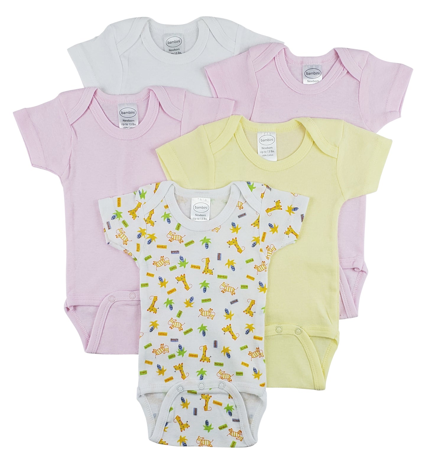 Bambini Short Sleeve One Piece 5 Pack