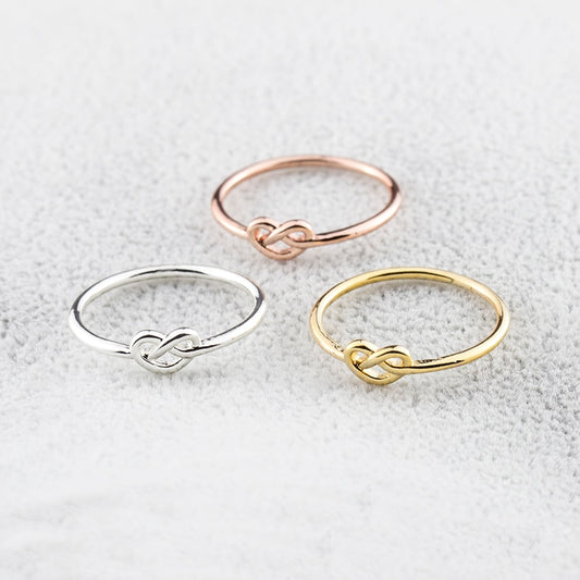 Best Gift Simple Knuckle Love Heart Knot Rings For