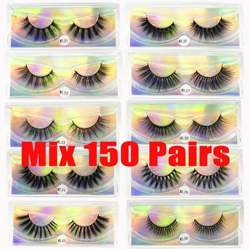 Faux Mink Eyelashes Wholesale Natural 3d Mink Lashes Bulk Fluffy Wispy