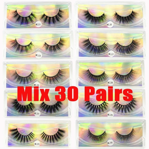 Faux Mink Eyelashes Wholesale Natural 3d Mink Lashes Bulk Fluffy Wispy