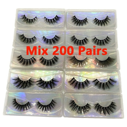 Faux Mink Eyelashes Wholesale Natural 3d Mink Lashes Bulk Fluffy Wispy