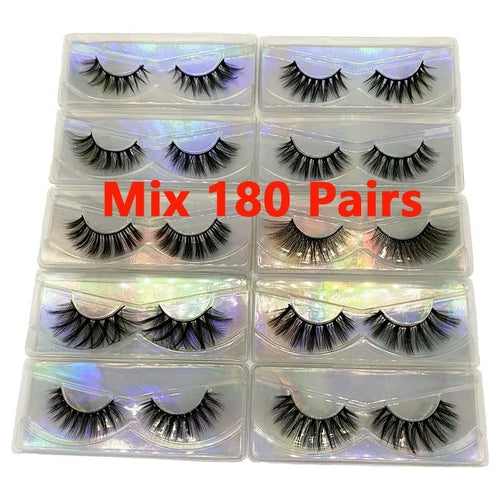 Faux Mink Eyelashes Wholesale Natural 3d Mink Lashes Bulk Fluffy Wispy