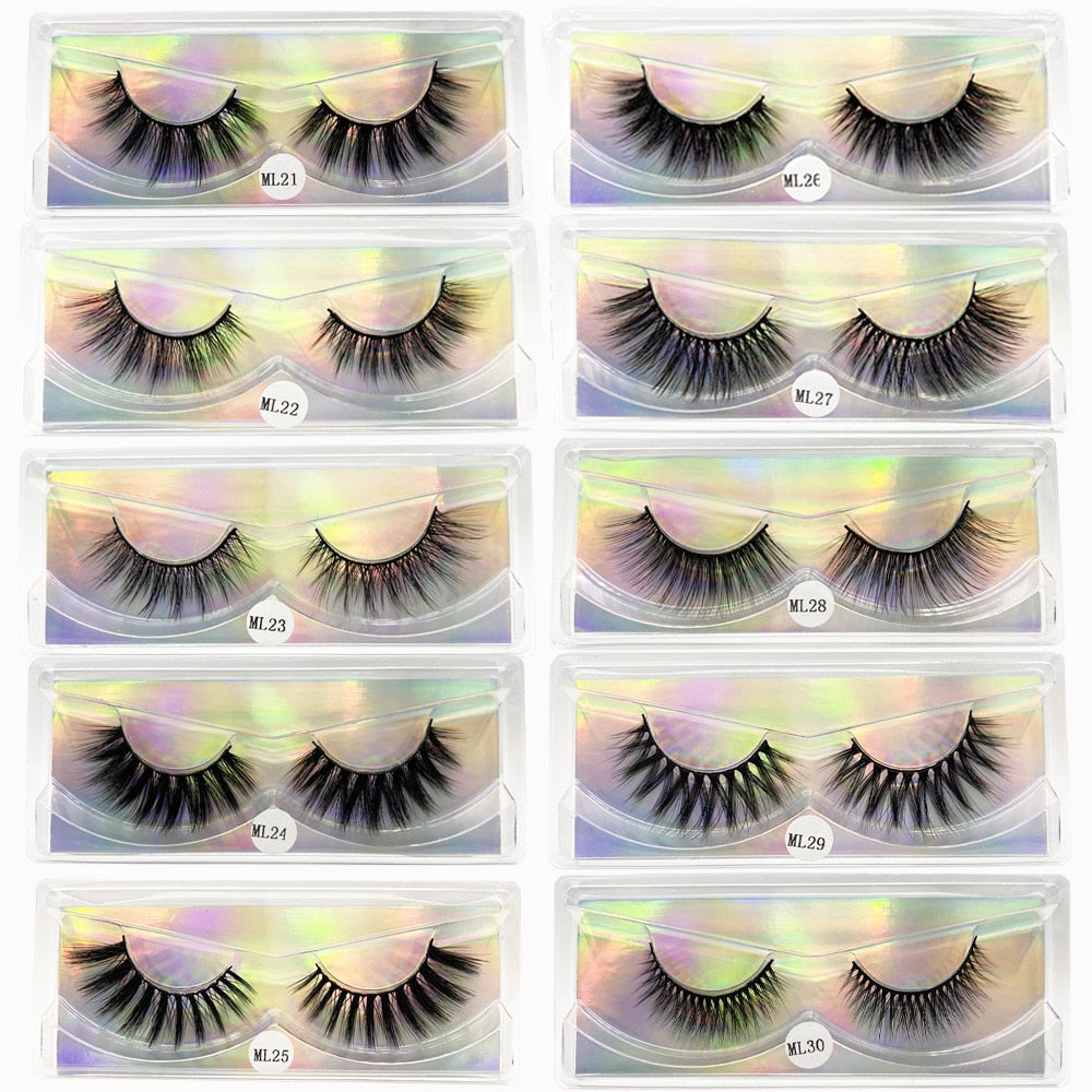 Faux Mink Eyelashes Wholesale Natural 3d Mink Lashes Bulk Fluffy Wispy