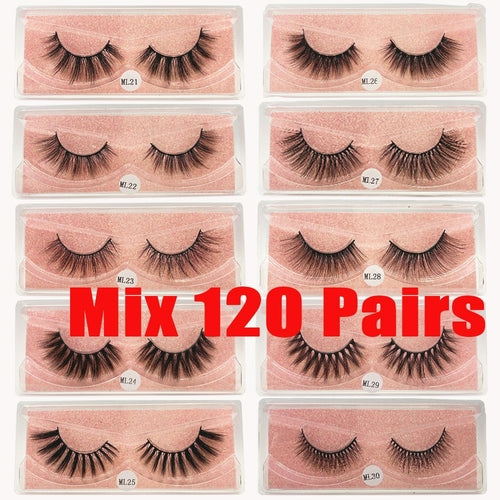 Faux Mink Eyelashes Wholesale Natural 3d Mink Lashes Bulk Fluffy Wispy