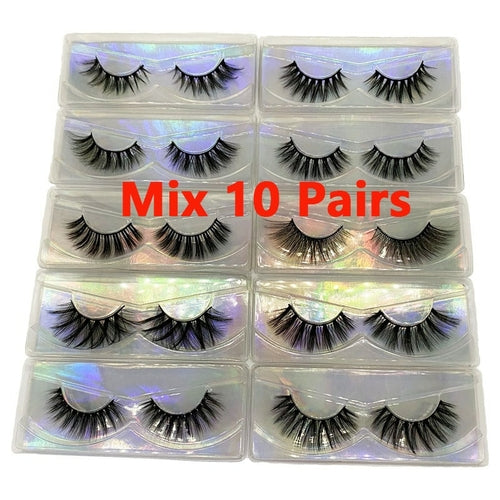 Faux Mink Eyelashes Wholesale Natural 3d Mink Lashes Bulk Fluffy Wispy