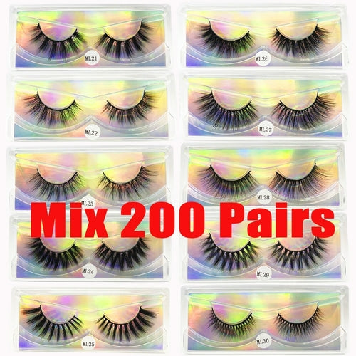 Faux Mink Eyelashes Wholesale Natural 3d Mink Lashes Bulk Fluffy Wispy