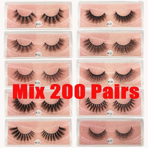 Faux Mink Eyelashes Wholesale Natural 3d Mink Lashes Bulk Fluffy Wispy