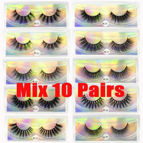 Faux Mink Eyelashes Wholesale Natural 3d Mink Lashes Bulk Fluffy Wispy