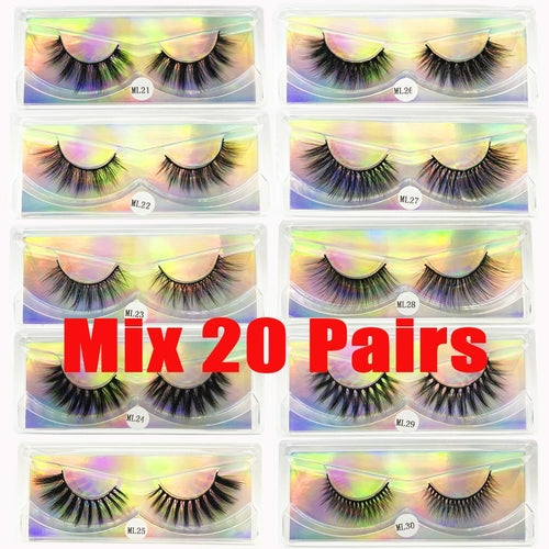 Faux Mink Eyelashes Wholesale Natural 3d Mink Lashes Bulk Fluffy Wispy