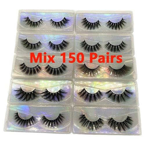 Faux Mink Eyelashes Wholesale Natural 3d Mink Lashes Bulk Fluffy Wispy