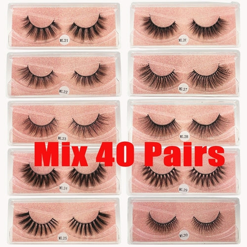 Faux Mink Eyelashes Wholesale Natural 3d Mink Lashes Bulk Fluffy Wispy