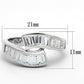 LOS705 - Silver 925 Sterling Silver Ring with AAA Grade CZ  in Clear
