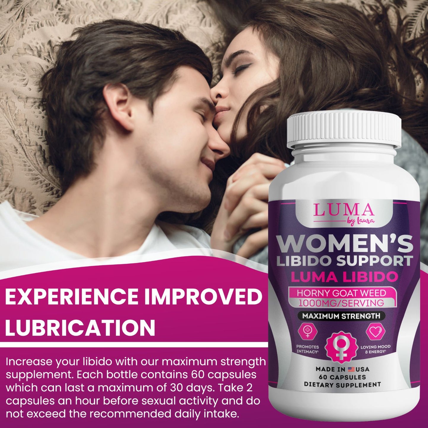 Luma Female Libido Booster to Help Enhance Mood, Energy & Desire - 60