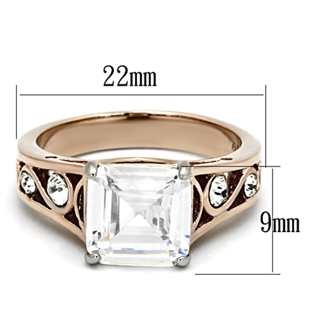 Women Stainless Steel Cubic Zirconia Rings TK1059