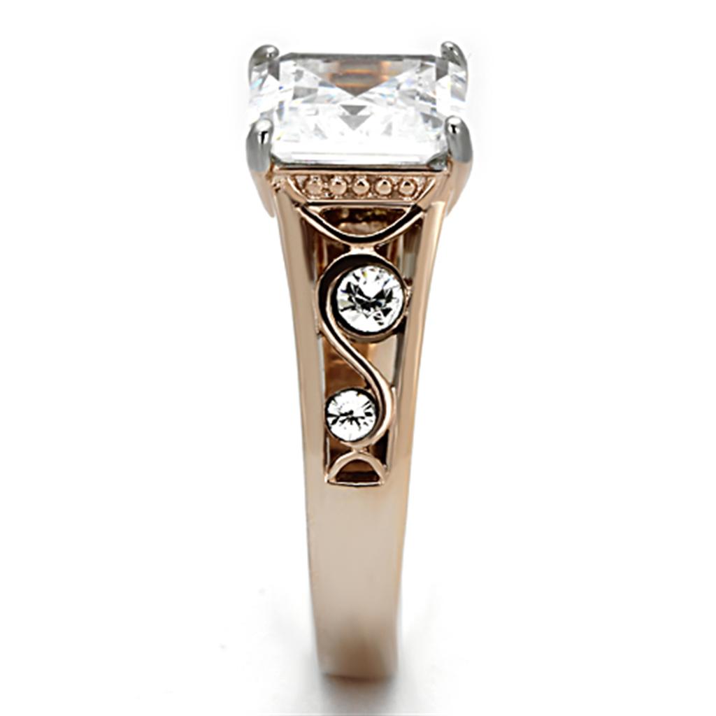 Women Stainless Steel Cubic Zirconia Rings TK1059