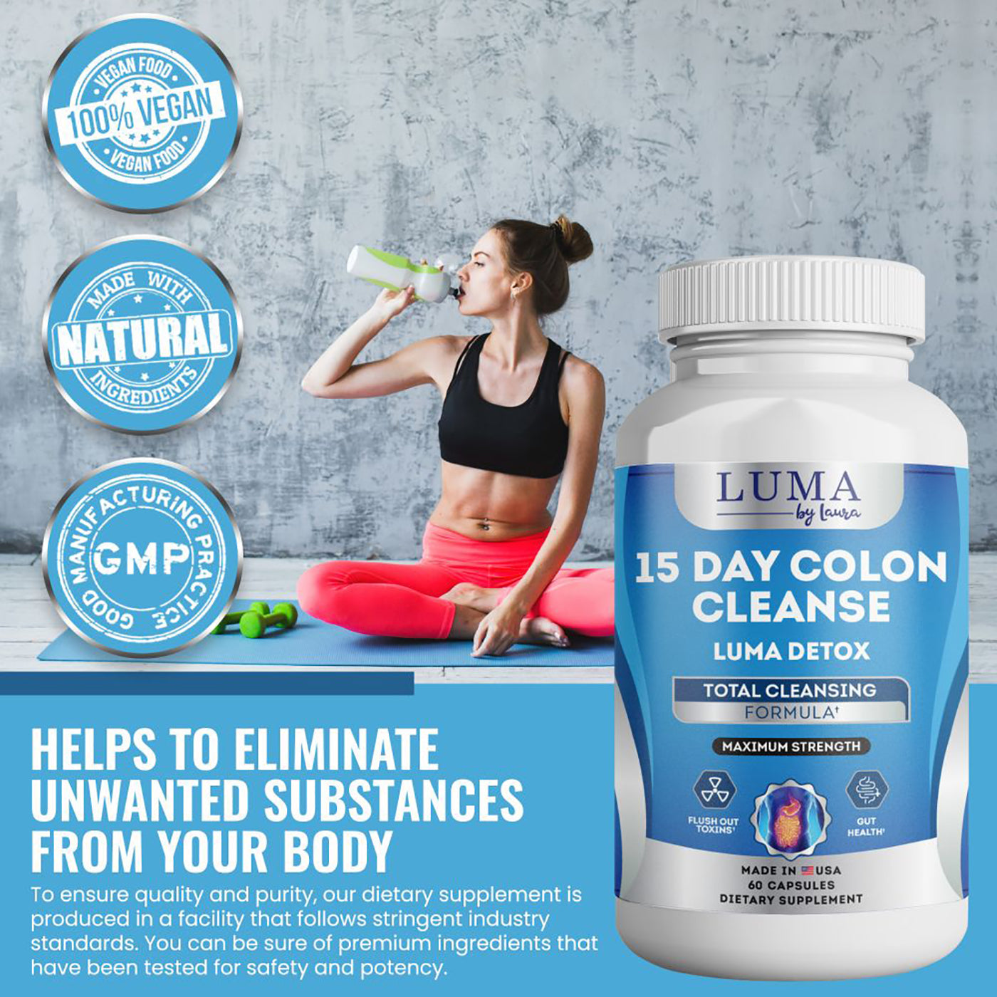 Luma Detox & Colon Cleanse (Fast Results), Aloe, Constipation Relief -